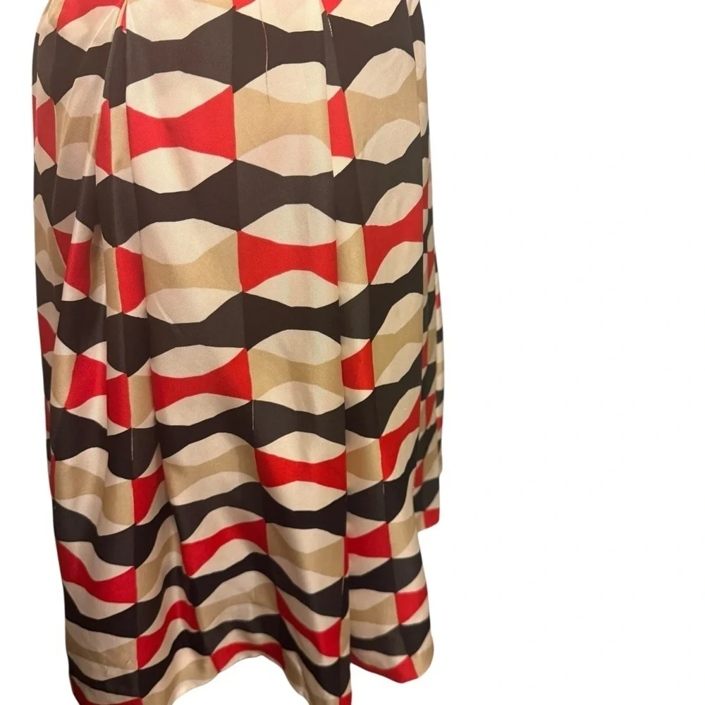 Kate Spade Red and Cream A-Line Skirt